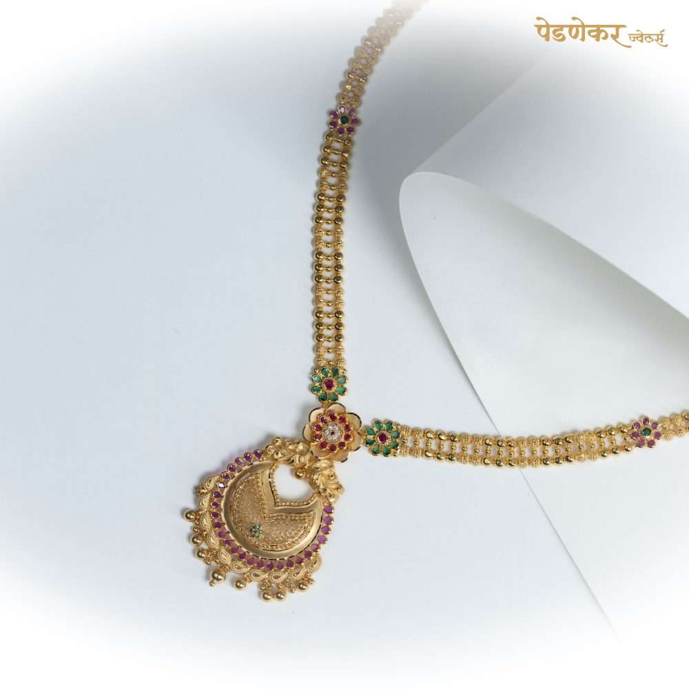 Ruby Bloom Gold Necklace