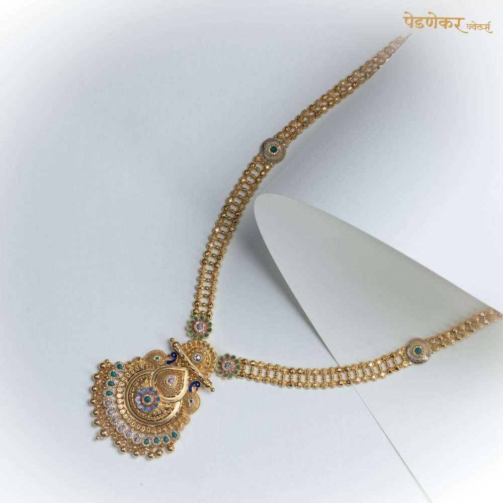 Azure Bloom Gold Necklace