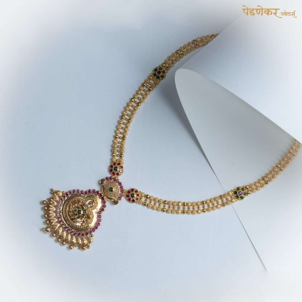 Crimson Bloom Gold Necklace