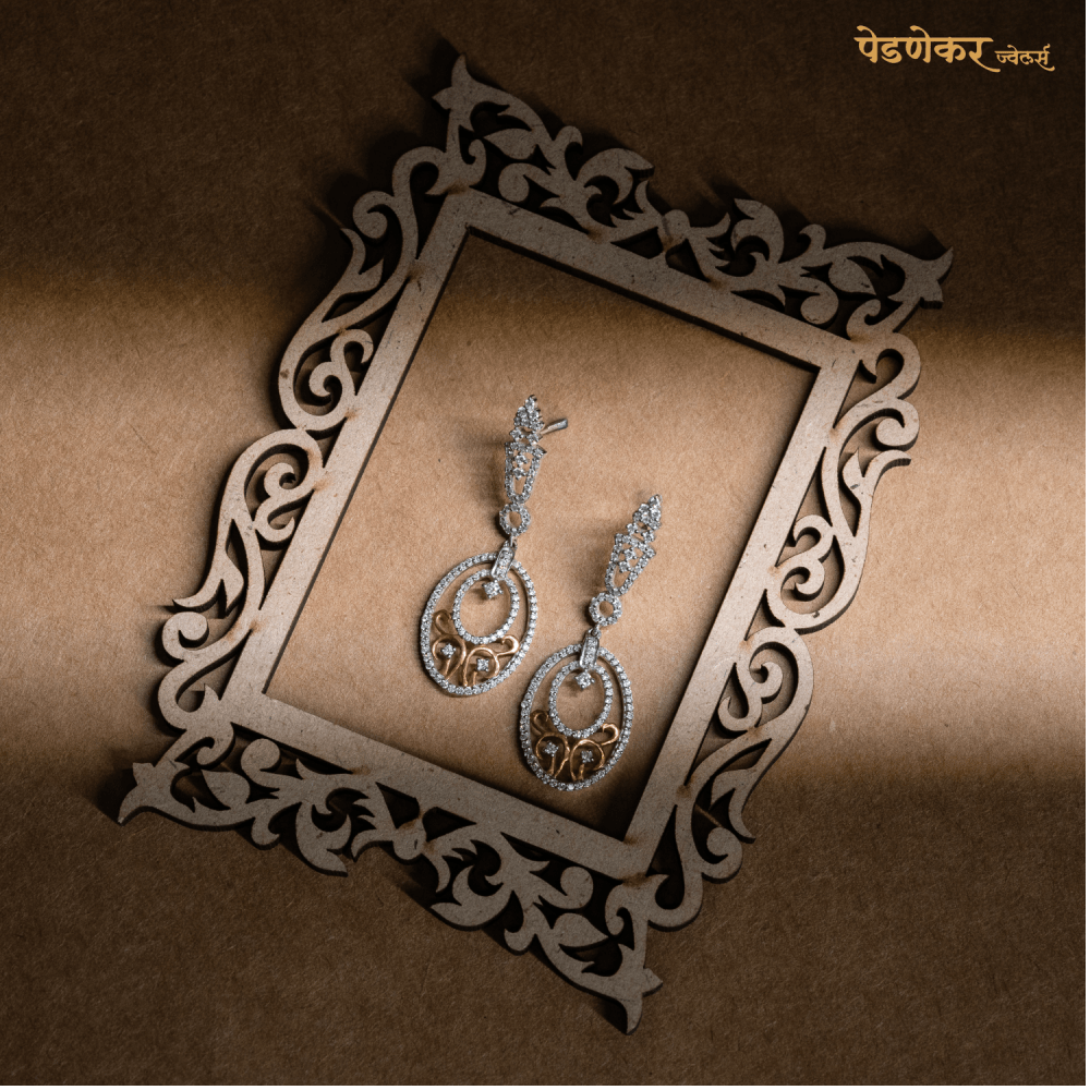 Golden Glimmer Dual-Tone Earrings